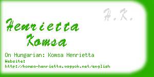 henrietta komsa business card